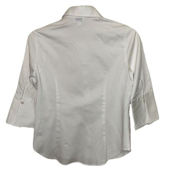 Lilly Pulitzer White Button Up Blouse Shirt Womens Size 2 Classic Preppy - Picture 7 of 8